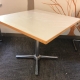 WHITE BREAKROOM TABLE with BROWN EDGES