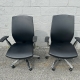 TEKNION ADJUSTABLE BLACK LEATHER BOULEVARD CHAIRS