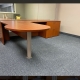 P-TOP CHERRY WOOD DESK with NO HUTCH
